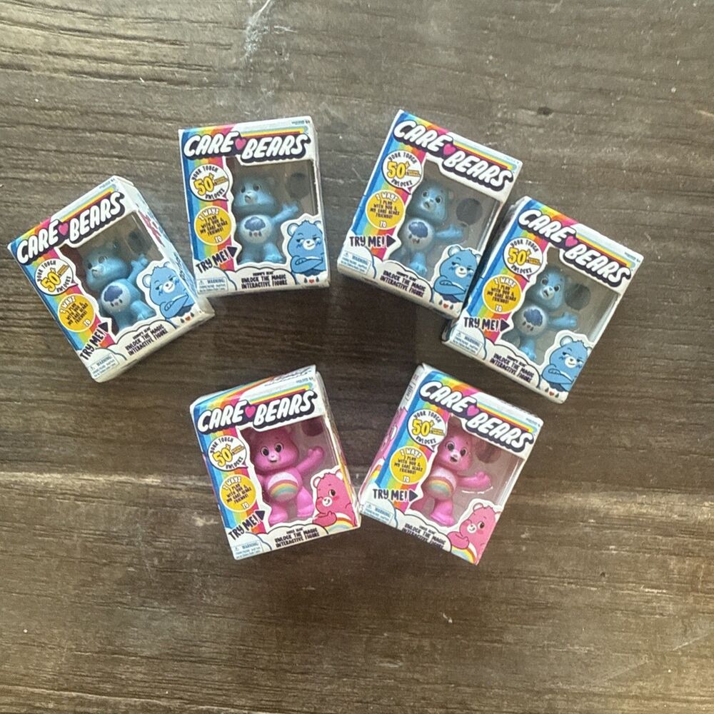 Zuru Mini Toy Brands Care Bears Lot Of 6 Grumpy Bear Cheer Bear  1" Tall Pairs